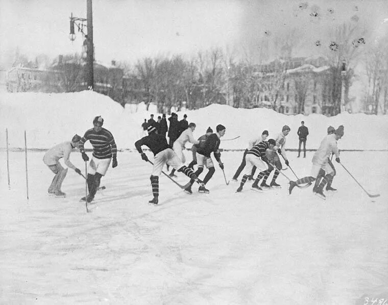Первая хоккейная команда. Хоккей Монреаль 1875 год. Первый хоккейный матч 1875. Хоккей 1886 год. Зарождение хоккея в Канаде.