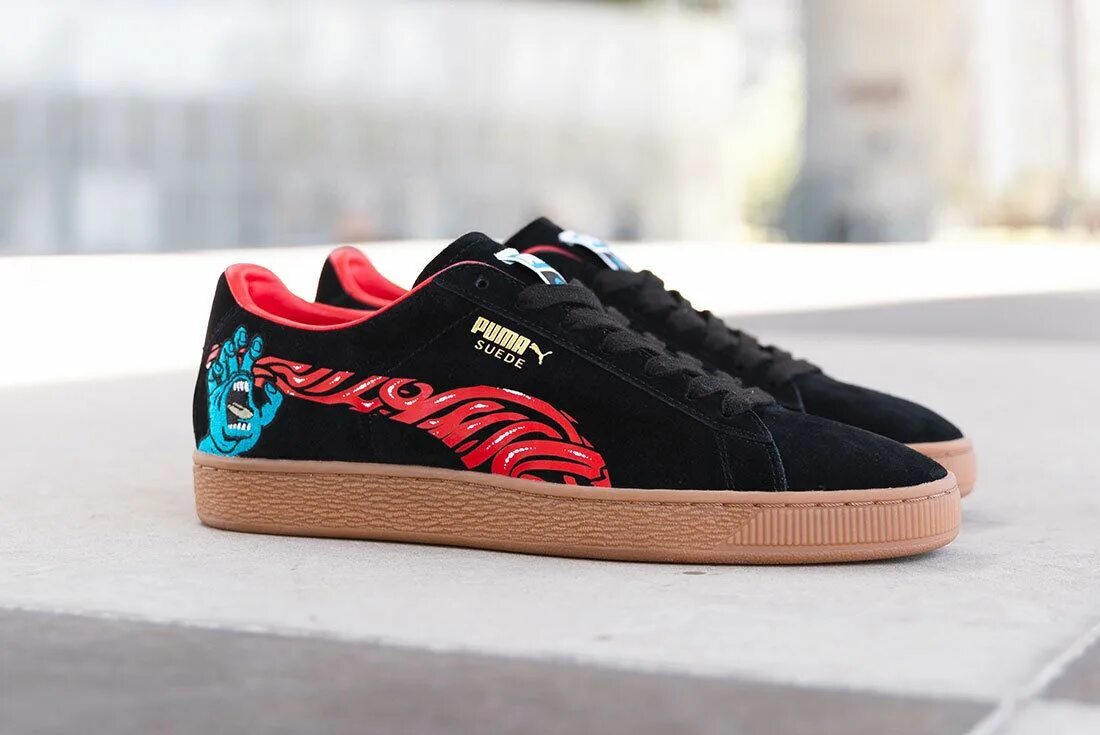 Puma Suede коллаборации. Puma Suede Santa Cruz. Puma x Santa Cruz Suede. Пума кеды Santa Cruz. Puma scend кроссовки