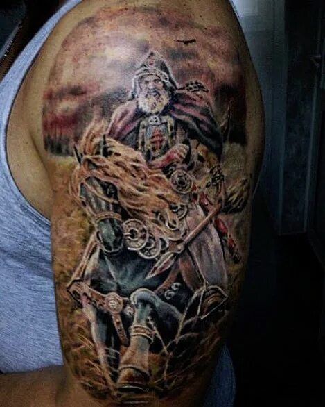 Пересвет и челубей тату. Тату три богатыря. Тату богатырь. Три богатыря тату на спине. Байкерские тату.