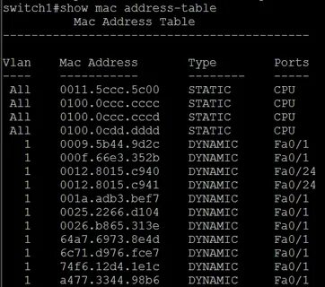 Mac address table cisco