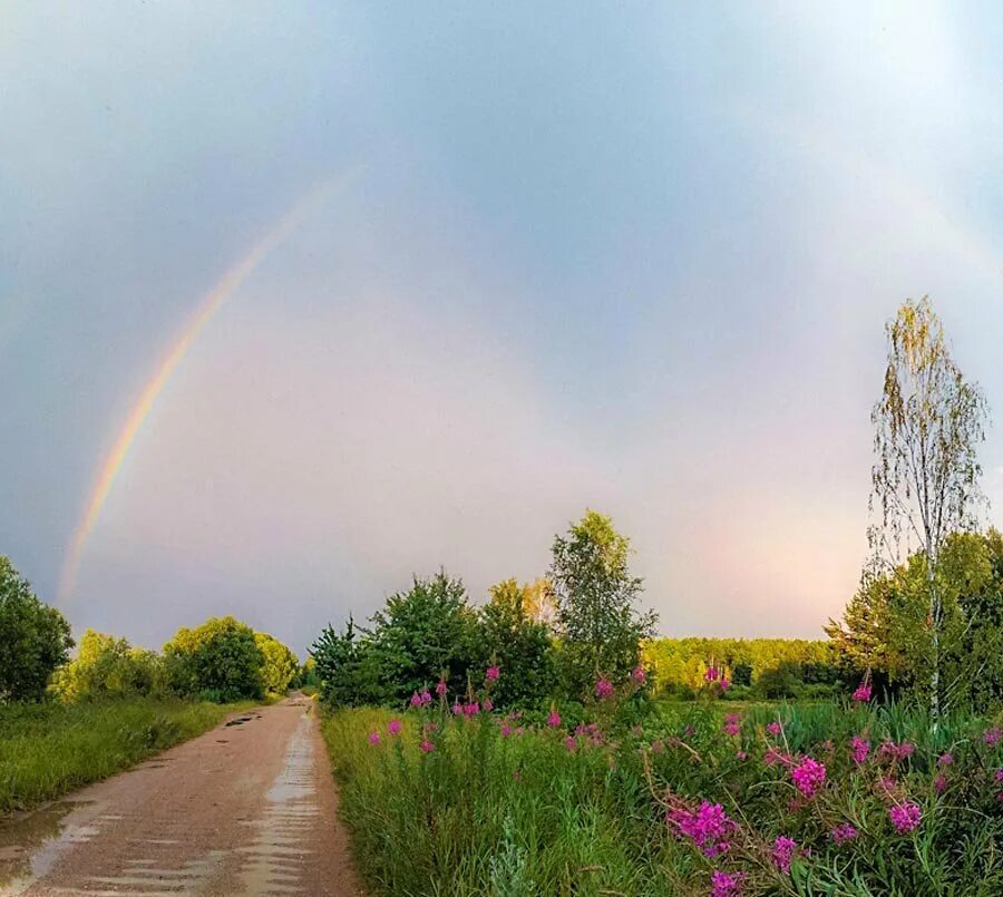 Природа,солнце, Раздолье России. Лето Радуга. Природа после дождя. Радуга в небе. Радуга в небе после дождя река времени