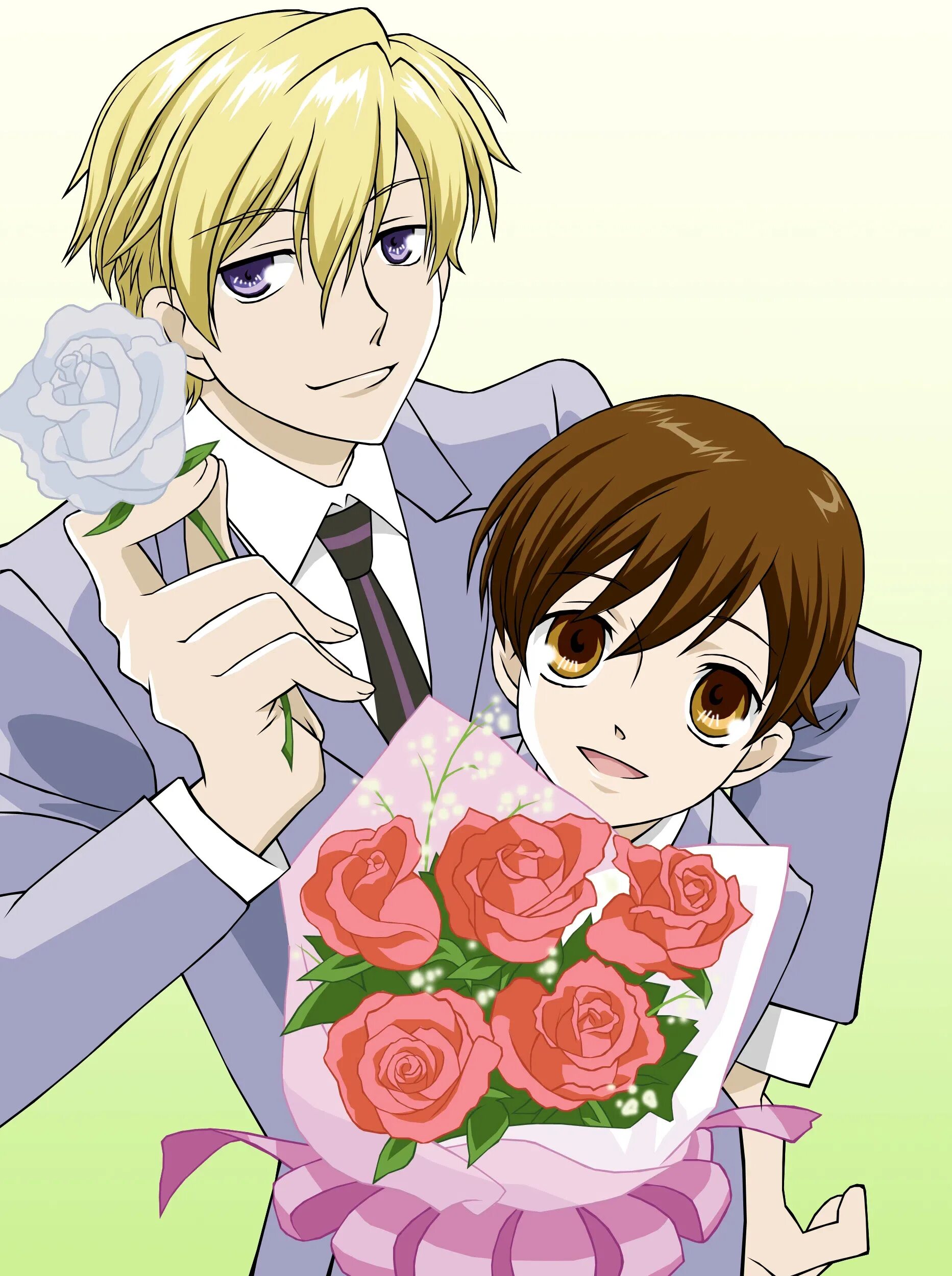 Ouran host club. Клуб свиданий старшей школы Оран. Тамаки Суо и Харухи Фудзиока.