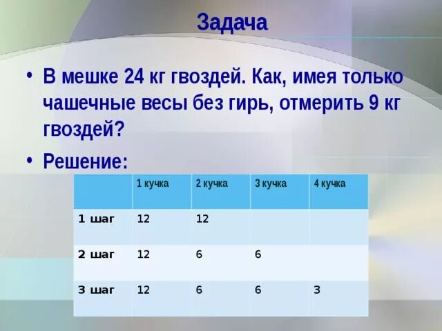 Нестандартные задачи 2 класс. Чашечные весы без гирь. Мешок с задачами. Задачи с чашечными весами. Имеются чашечные весы без гирь