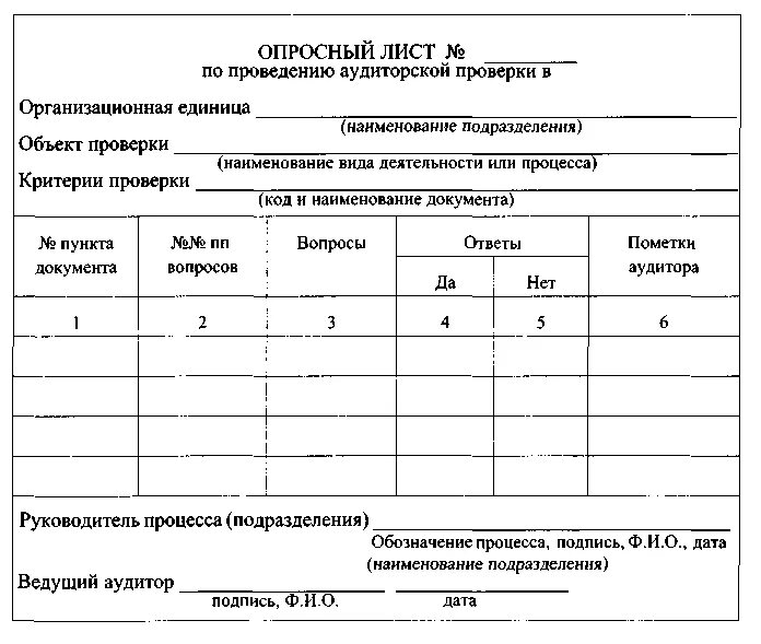 Контрольный лист для проведения внутреннего аудита. Форма чек-листа для внутреннего аудита. Чек лист для проведения аудита. Опросный лист внутреннего аудита пример. Лист смк