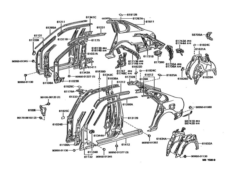 Купить Toyota 6102312350 (61023-12350) Кузовная Стойка. Цены, быстрая доставка, 