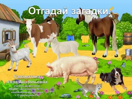 Отгадайте домашние животные