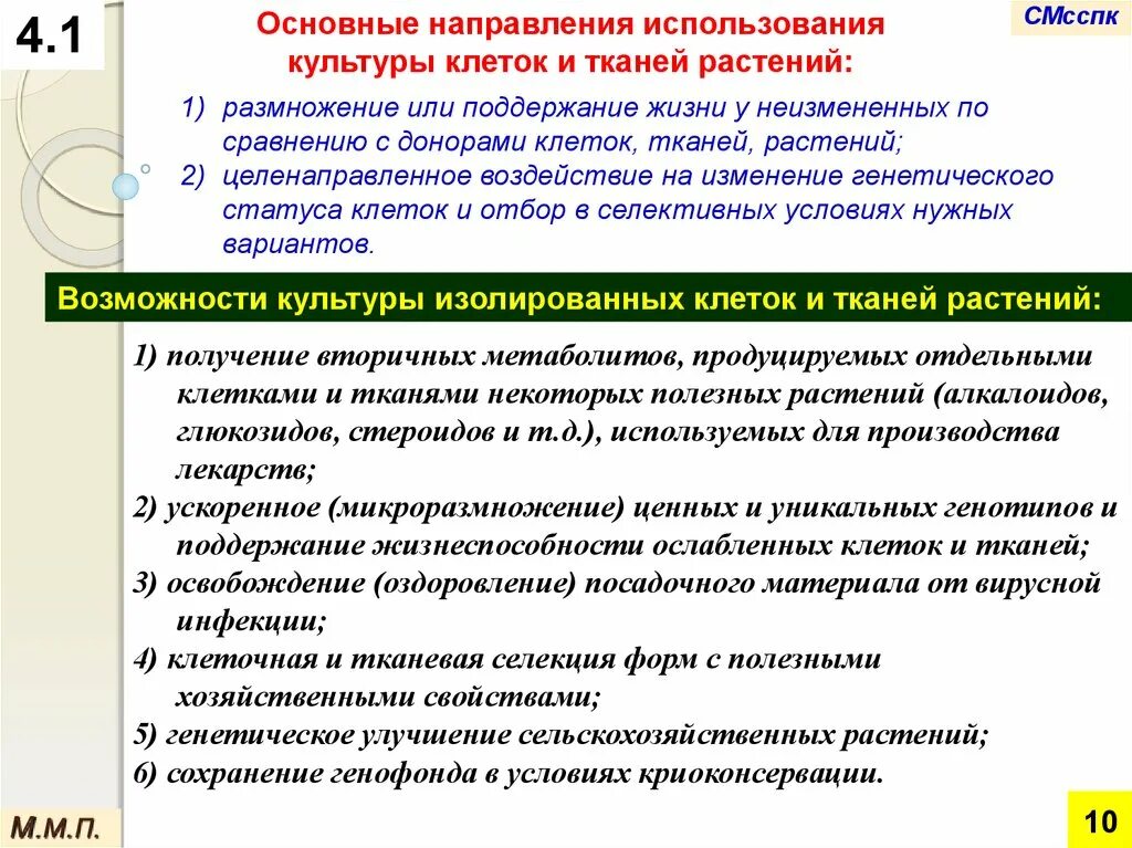 Условие необходимое для поддержания жизни. Культура клеток и тканей. Метод культуры тканей в селекции. Применение культуры клеток. Направления использования клеточной культуры.