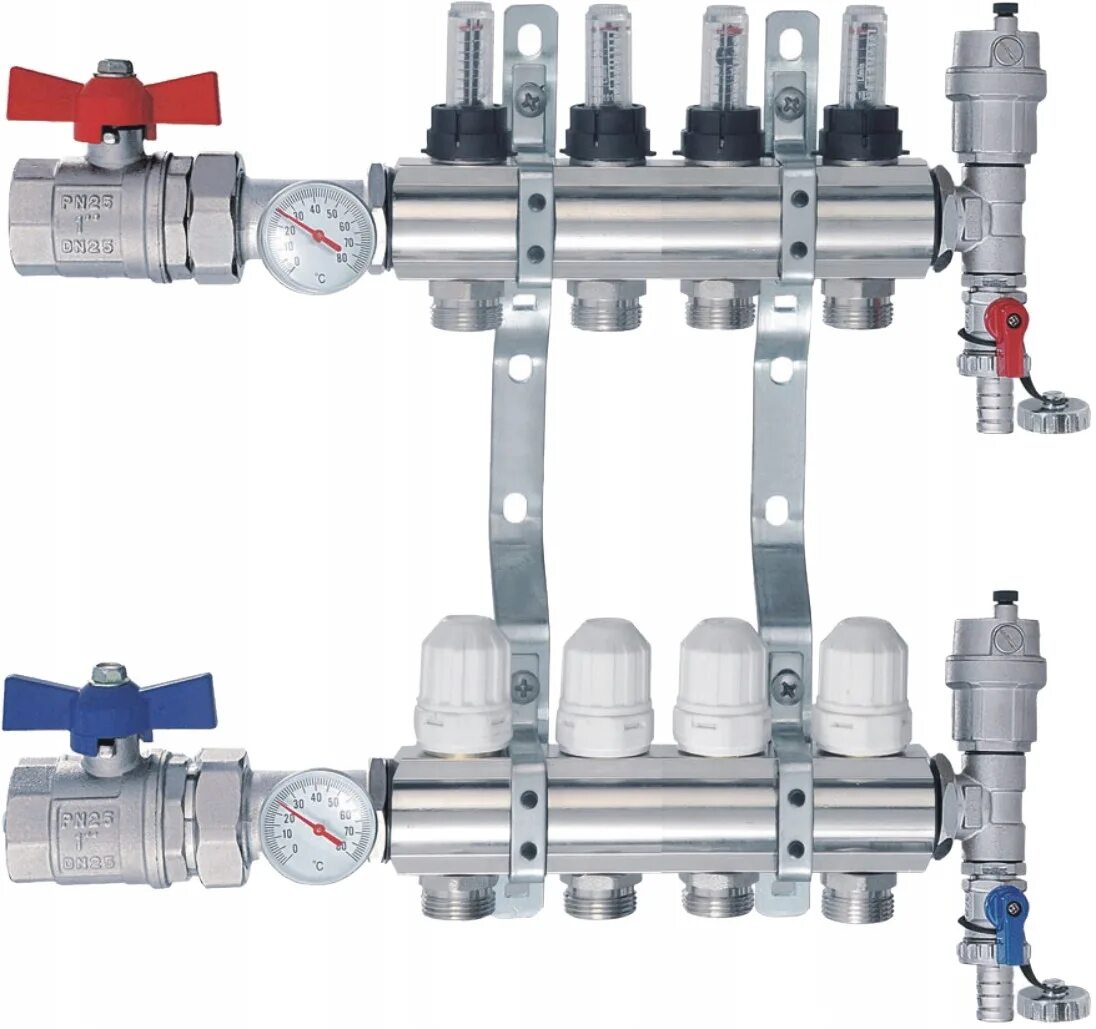 Купить контуры для теплого. Коллектор Виер с расходомерами. Коллекторный блок без расходомеров VIEIR С кранами. Коллектор тёплого пола 4 контура с расходомерами. Коллектор Виер 10 с расходомером.