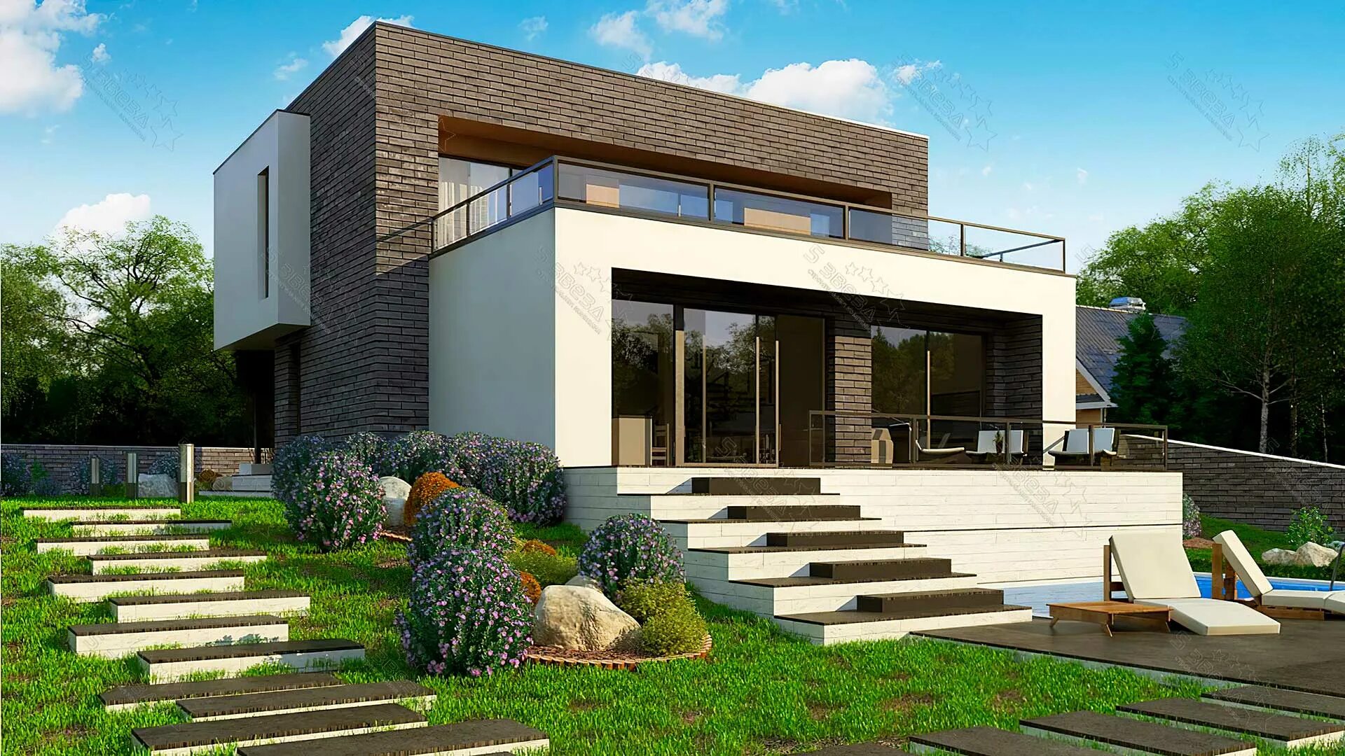 Дом с плоской крышей 160кв. Дом хайтек 2 этажа 100кв. Дом с плоской крышей. Современные двухэтажные здания. Zx123 gp2.