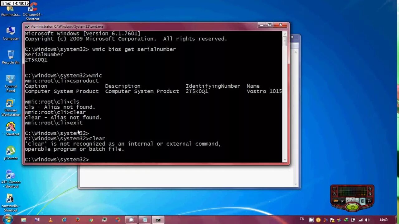 Wmic diskdrive get serialnumber