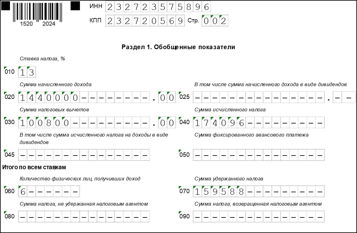 6 ндфл за второй