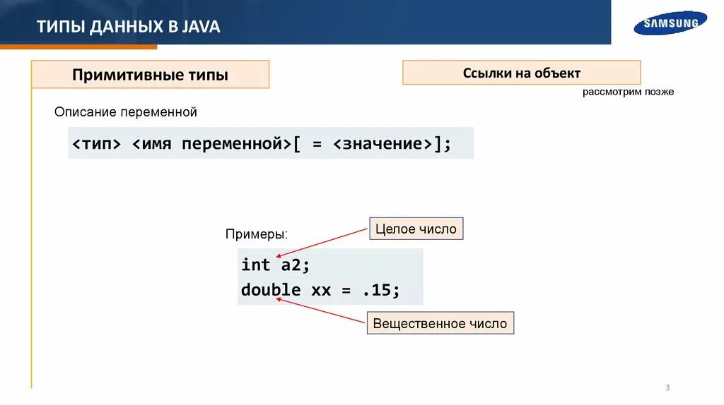 Типы данных java. Переменные в java. Типы ссылок в java.