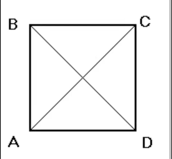 Квадрат. Диагональ квадрата. Прямоугольник. Диагональ прямоугольника. Разделить квадрат на 4 равных треугольника
