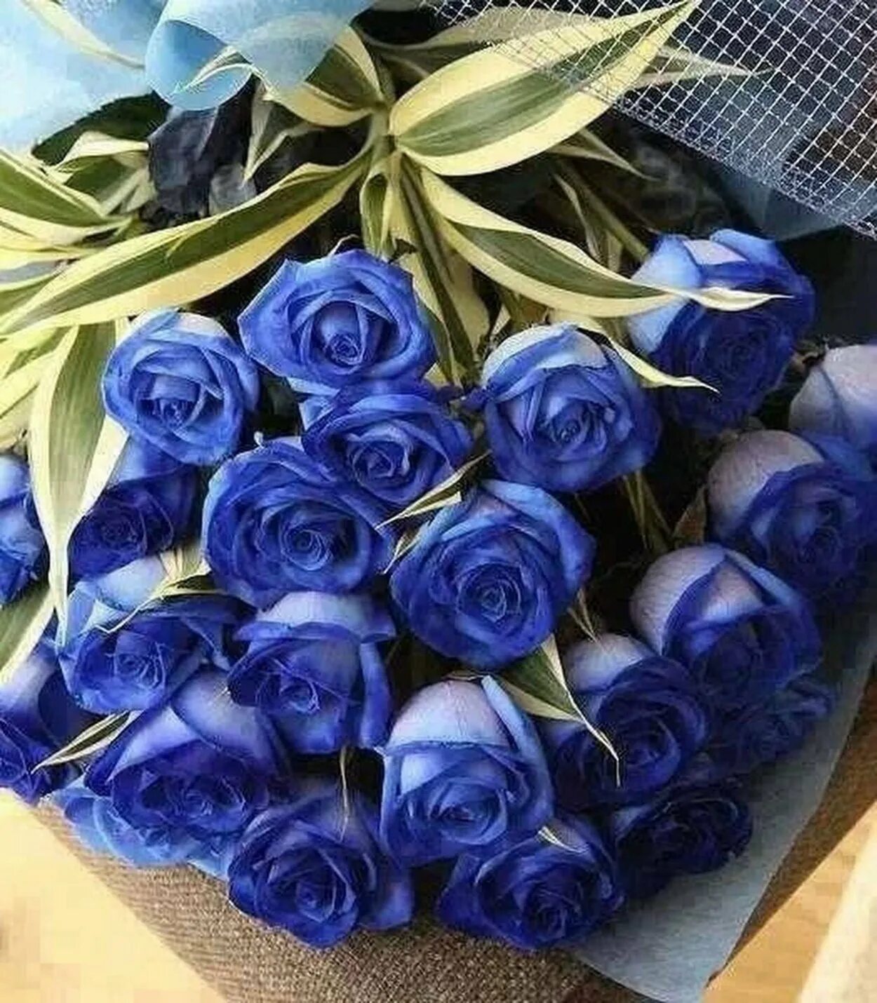 Букет синих Эустомия. Голубые розы букет.