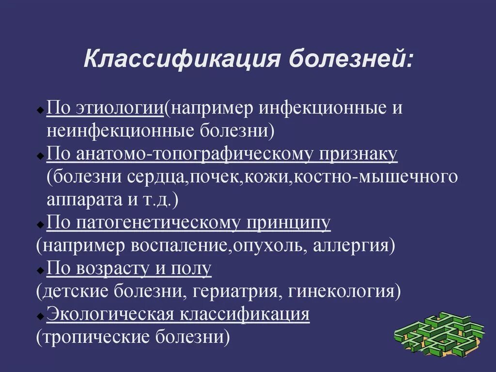 Основное заболевание пример. Классификация болезней. Классификация заболеваний. Классификацмяболзеней. Принципы классификации болезней.