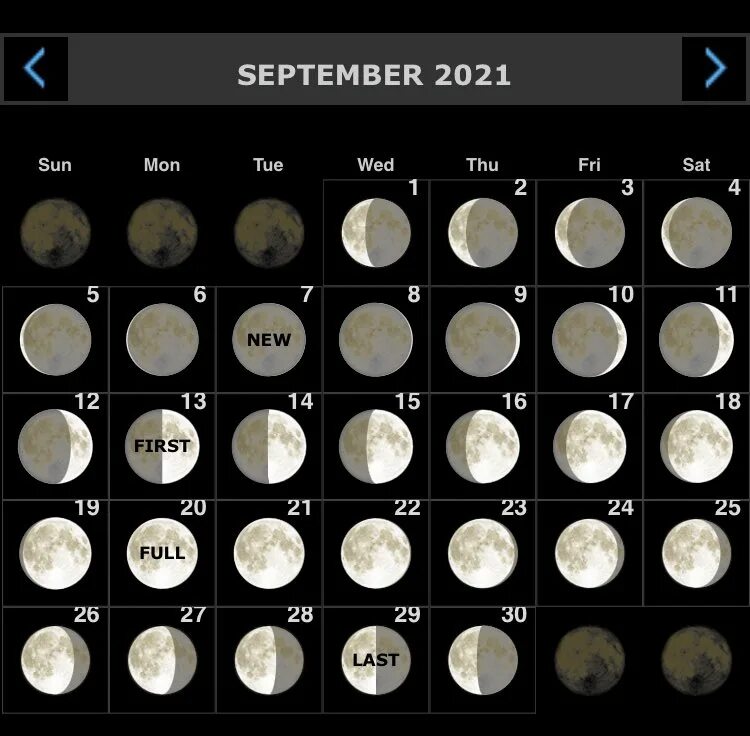 Лунный календарь. Луна по дням. Лунный календарь на сентябрь 2021. Новолуние 1 лунный день. Фаза луны 23 год