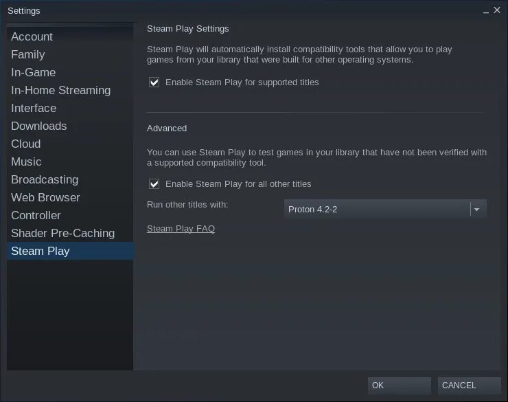 Enabled without. Интерфейс стима. Steam settings. Setting стим. Steam Proton.