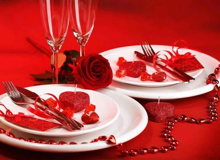 Романтический ужин на 14 февраля. Сервировка стола для романтического ужина.