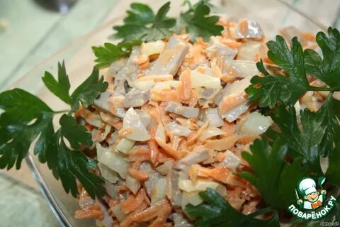 Салат с мясом свинины и морковью