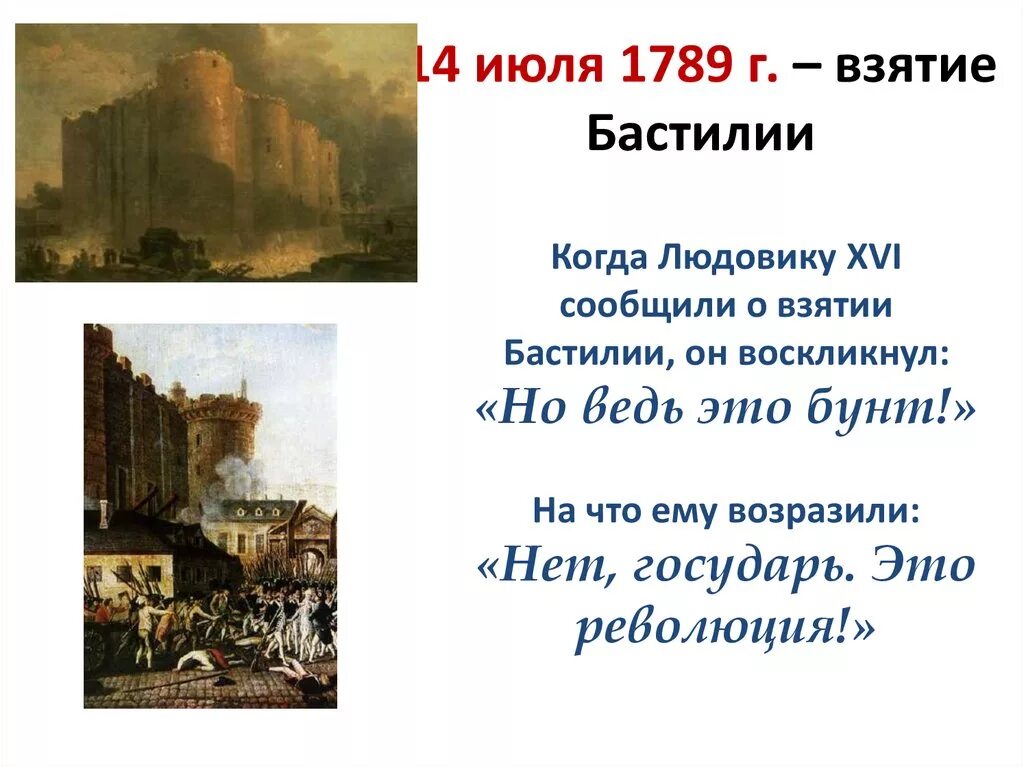 Бастилия дата