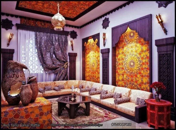 L'aménagement d'un salon marocain moderne Роскошная гостиная, Дизайн домашнего и