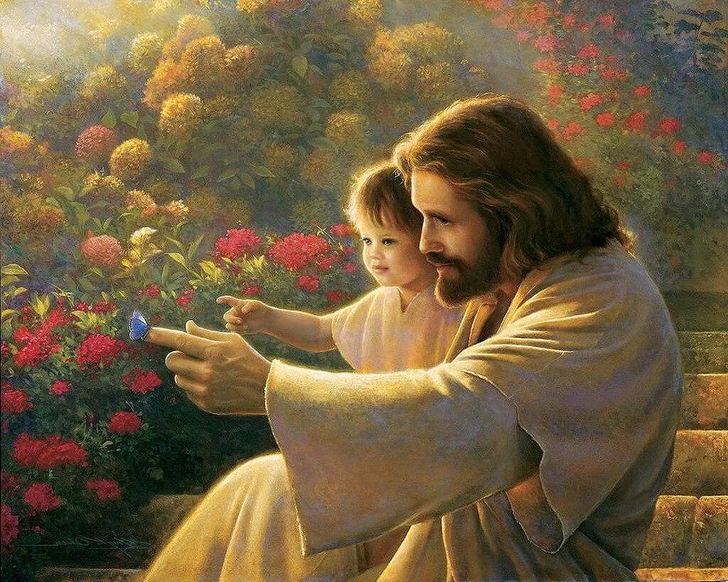 Православные добрые дела. Грег Олсен картины Иисус с детьми. Марио Дугуай картины. Православные иллюстрации. Иисус обнимает ребенка.