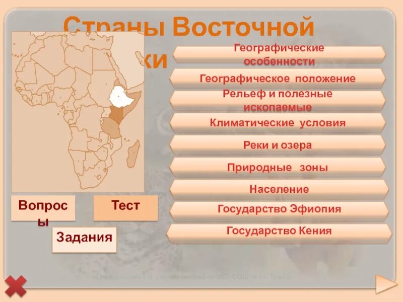 Особенности географического положения восточной африки