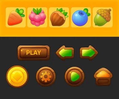 game Game Art math3 button game button fruits.
