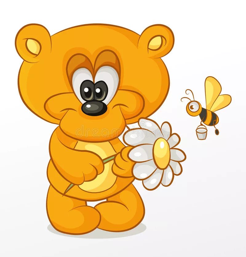 Медведя пчела мед. Мишка с пчелкой. Медведь и пчелки. Медвежонок и пчелы. Цветок Медвежонок.