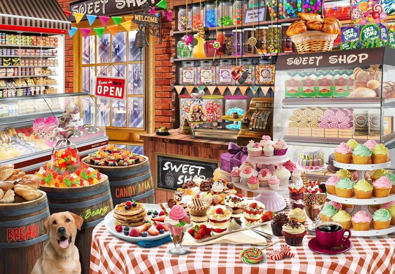 Sweet shop. Витрина магазина сладостей. Candy shop. Candy shop магазин сладостей.