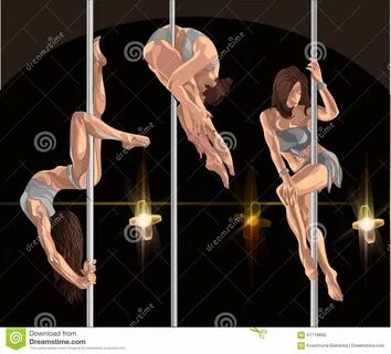 Performance of strippers and pole dansers. 