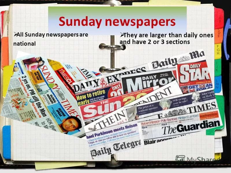 Sunday newspapers