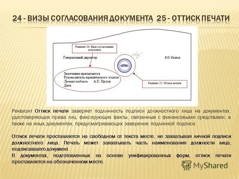 Удостоверяет подлинность документов. Печать реквизит документа. Подпись должностного лица на документе. Печать заверяет подлинность подписи должностного лица на документах. Реквизит оттиск печати.