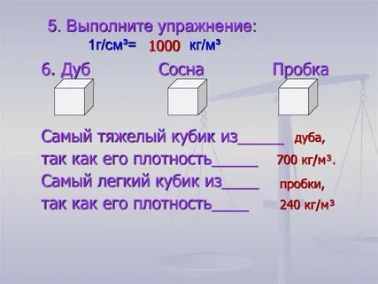 Какая плотность у пробки