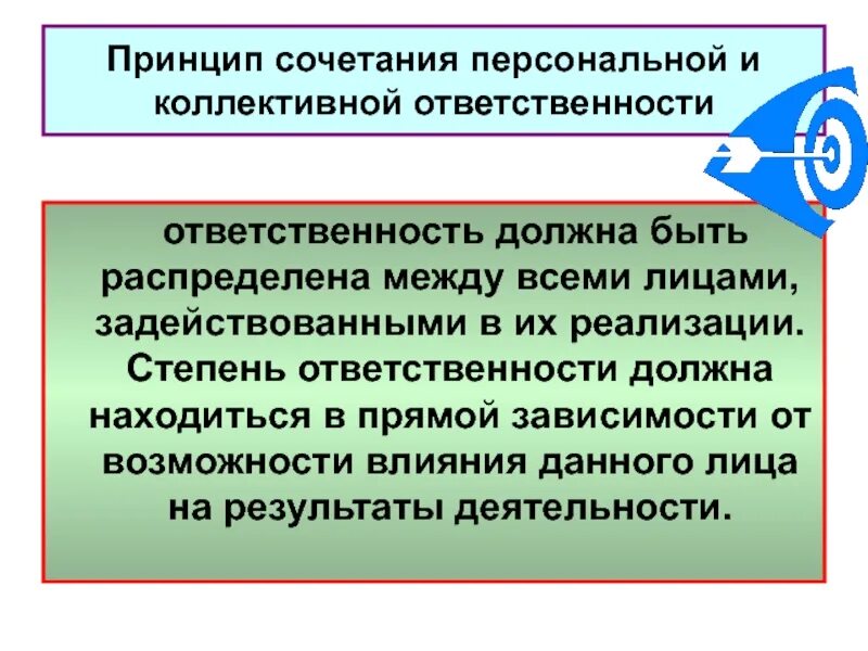 Коллективная ответственность в организации. Форма коллективной ответственности. Коллективная ответственность примеры. Принцип персональной ответственности. Принцип коллективной и персональной ответственности.