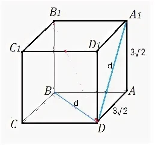 Диагональ грани Куба равна корень из 3 из 2. Диагональ грани Куба равна корень из 2. Ребро Куба равно 2 корня из 3. Диагональ Куба равно ребро корень из 3.