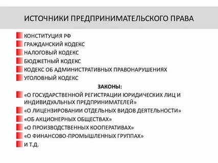 Источники предпринимательской