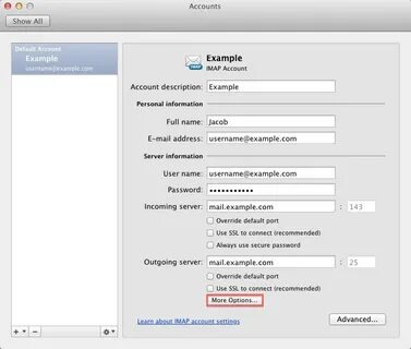 Imap имя сервера