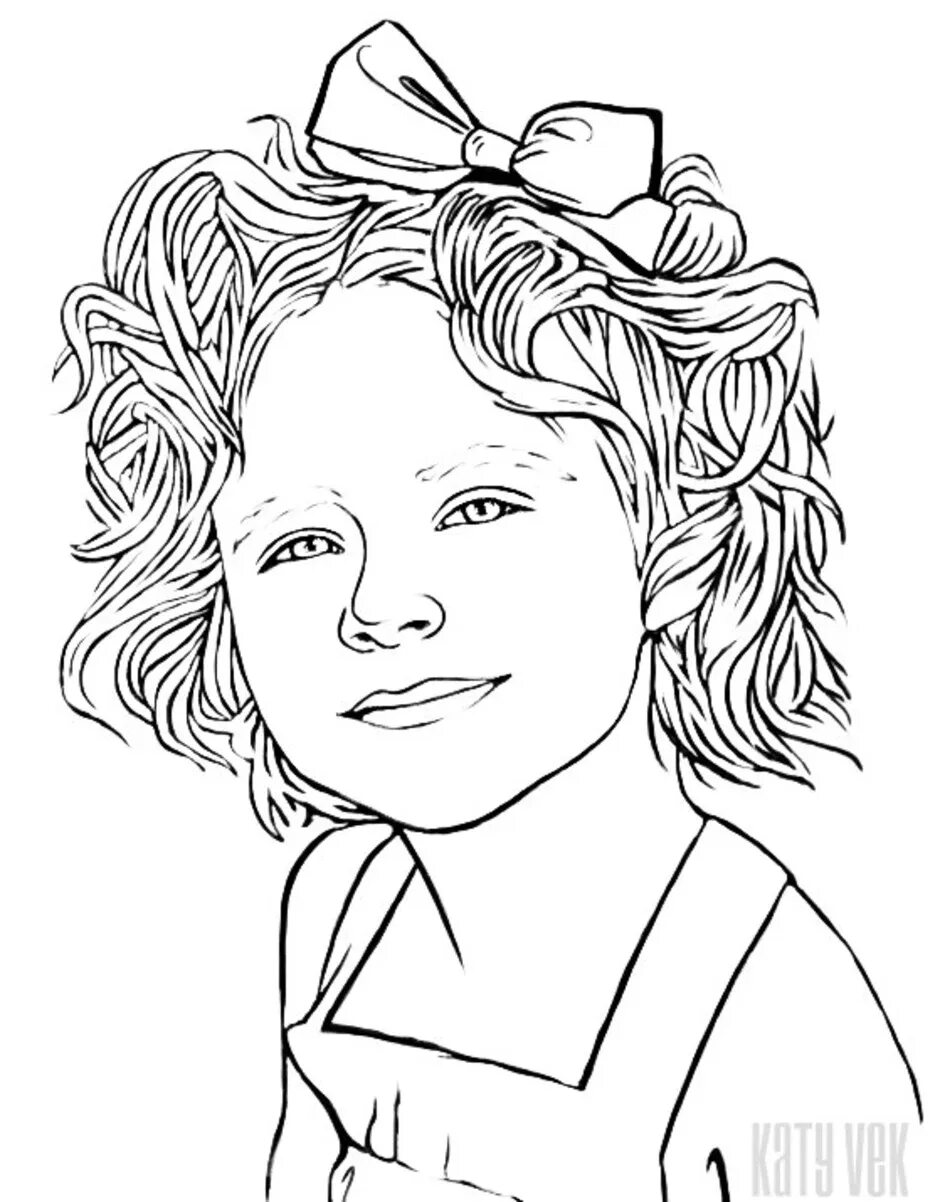 Портрет раскраска для детей