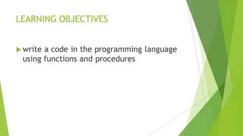 LEARNING OBJECTIVES write a code in the programming language using function...