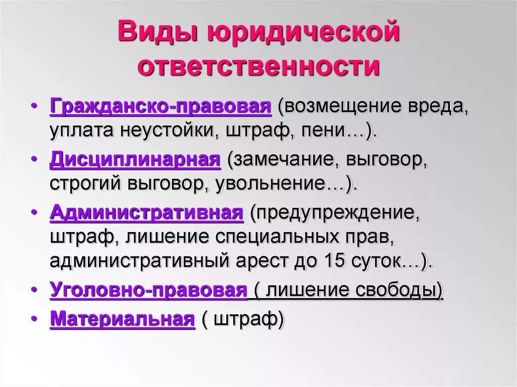 Виды юридической ответственности. Виды юридическойответствености. ВМДФ юридической ответств. Виды юридической отвеьст. Личная ответственность какой вид юридической ответственности