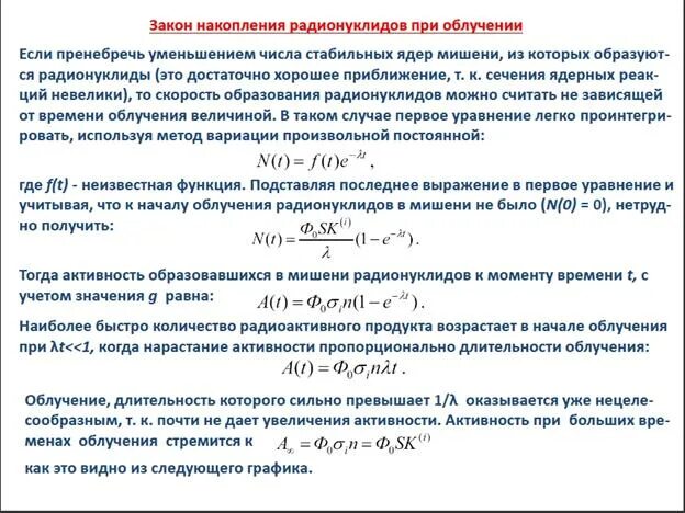 Рассчитать активность источника. Активность радионуклида формула. Расчет активности радионуклидов. Закон накопления. Удельная эффективная активность естественных радионуклидов.