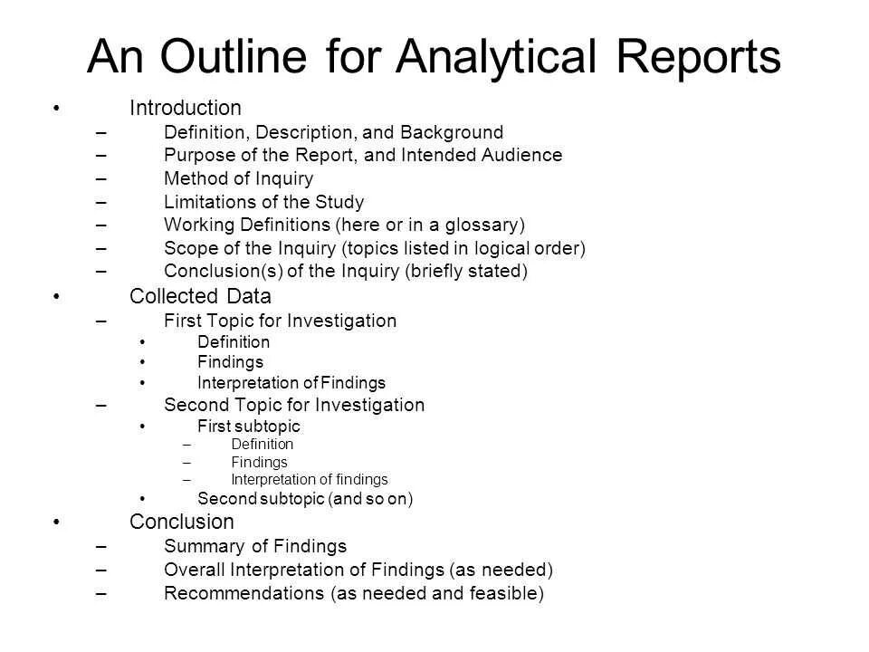 How to write a Report example. How to write an outline. Analytical Report. Outline writing.