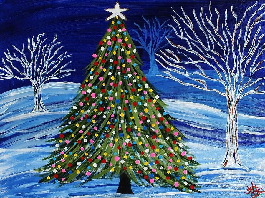 Новогодняя елка картина. Елка живопись. Новогодняя елочка гуашью. Елка картина. Новогодняя елка гуашью.