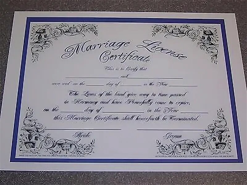 Certificate has expired. Marriage License.