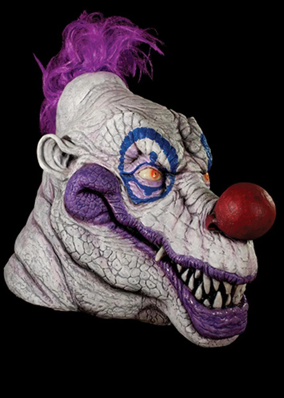 Killer Klowns from Outer Space маска. Фиолетовый клоун. Клоуны-убийцы из космоса. Маска клоуна с фиолетовыми волосами.