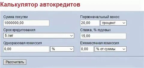 Калькүлятор потребительский кредит