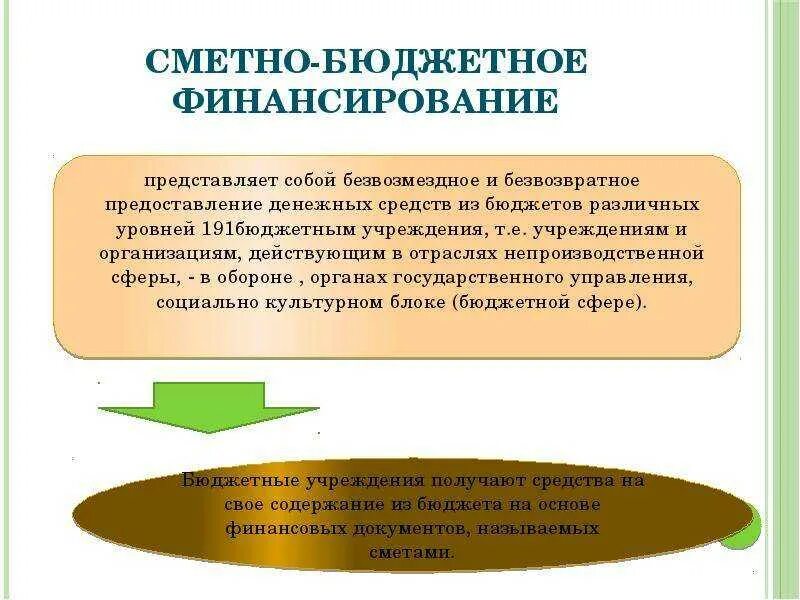 Сметно-бюджетное финансирование. Бюджетное финансирование бюджетных организаций. Принципы сметно-бюджетного финансирования. Сметное финансирование казенных учреждений.