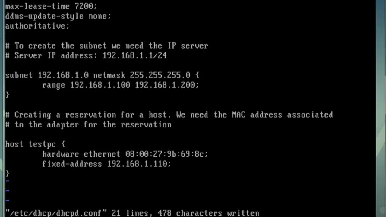 Install Ubuntu Server static IP address configuration. Fixed address