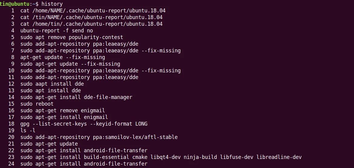 Sudo apt add. Linux History. History Linux команда. Команды в терминале. Ubuntu история.